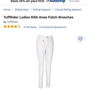 NWT TuffRider knee patch equestrian breaches